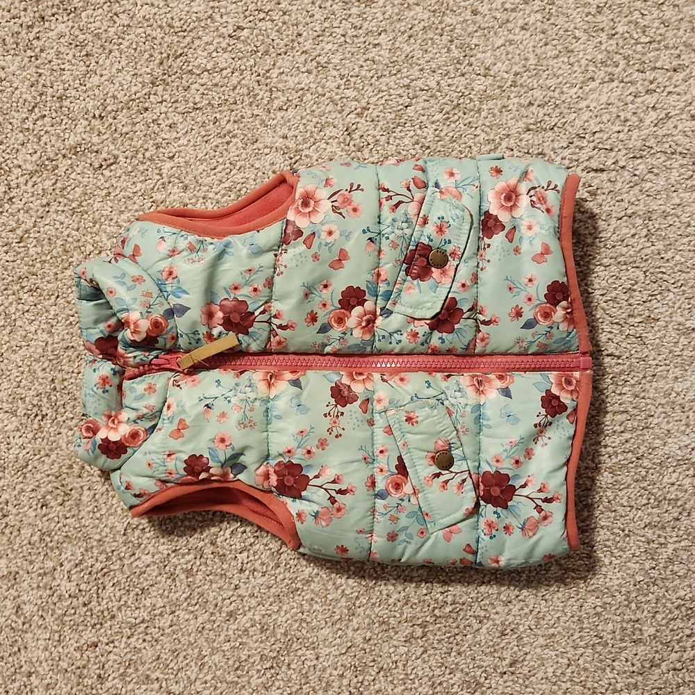 Kids Floral Puffer Vest
